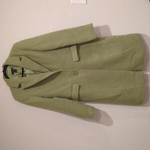 House of Harlow 1960 Green Wool Blend Peacoat Trench Coat Womens Size Medium